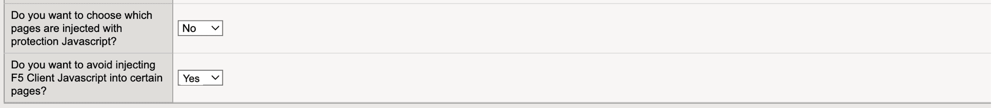 Figure: iApp Connector JavaScript Injection Options