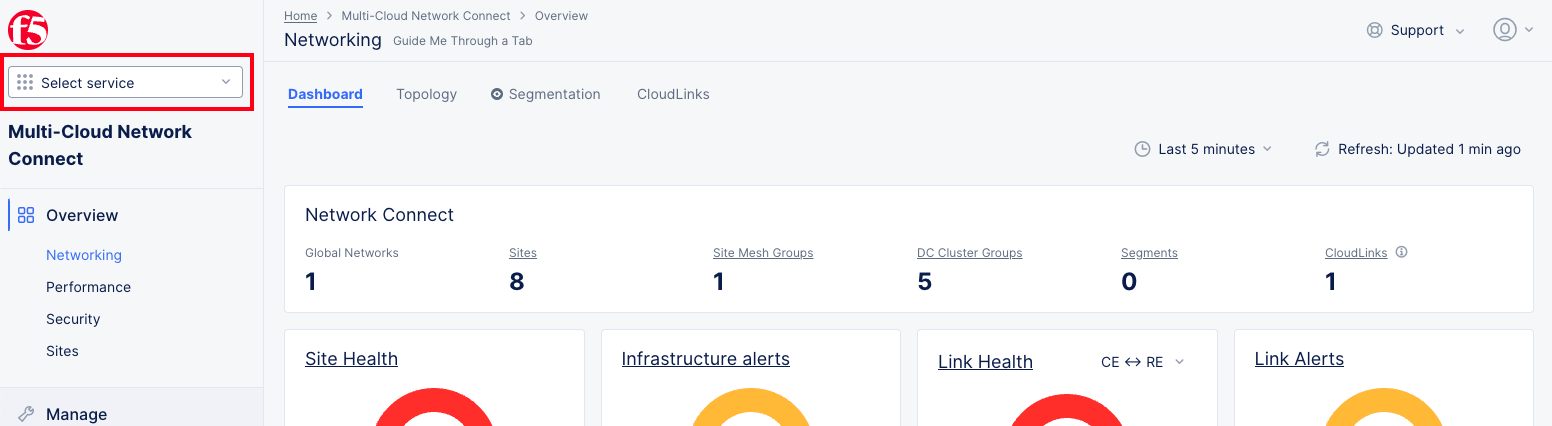 Figure: Select Service from Service Page