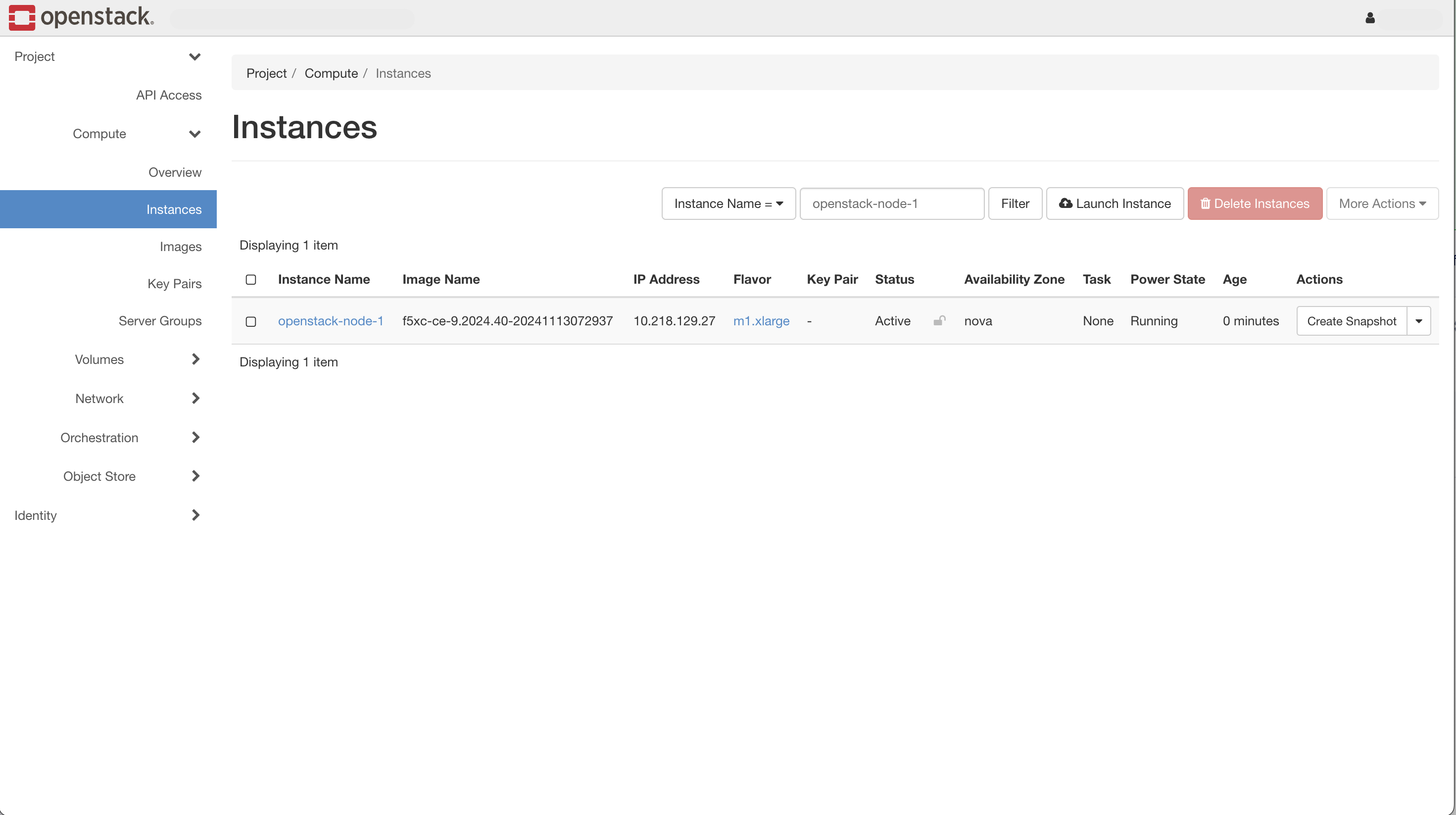 Figure: Instance Node Created