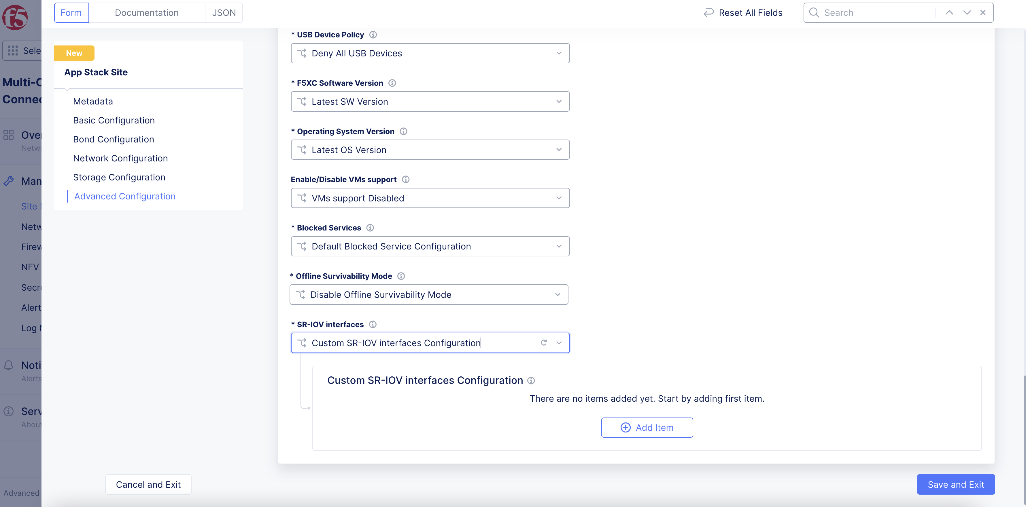 Figure: Enable Custom SR-IOV Interface
