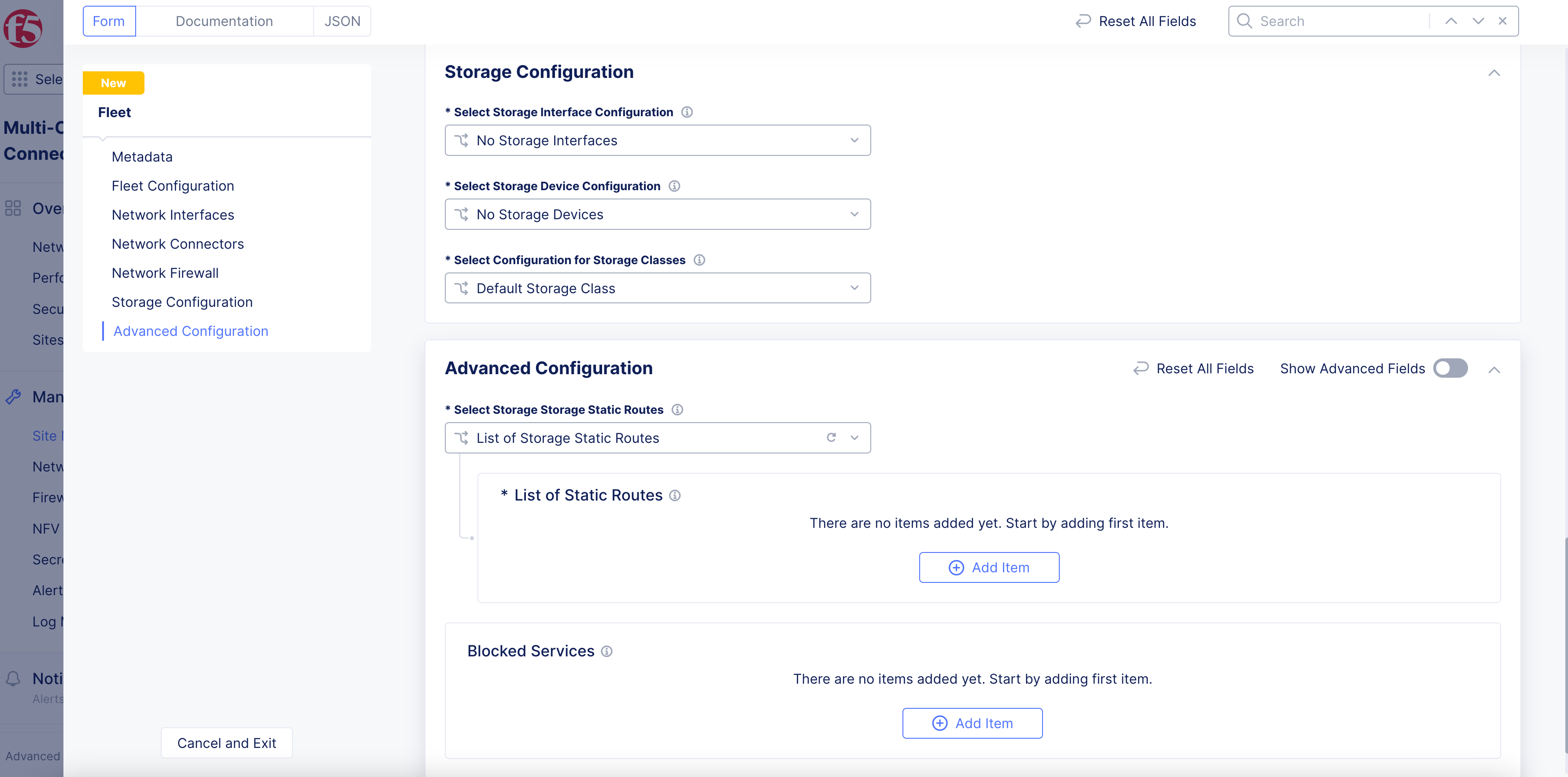 Figure: New Static Route