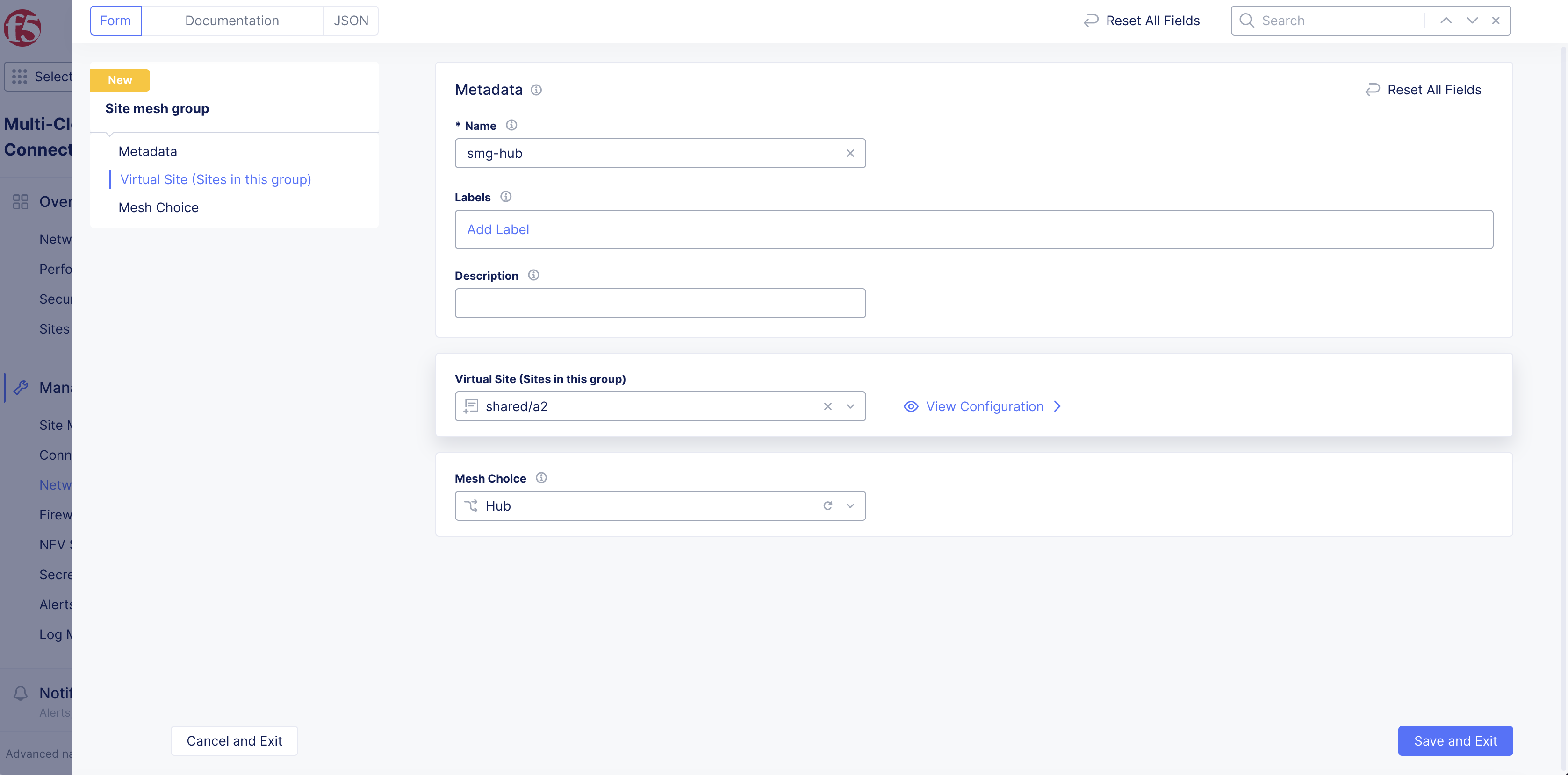 Figure: Hub Site Mesh Group