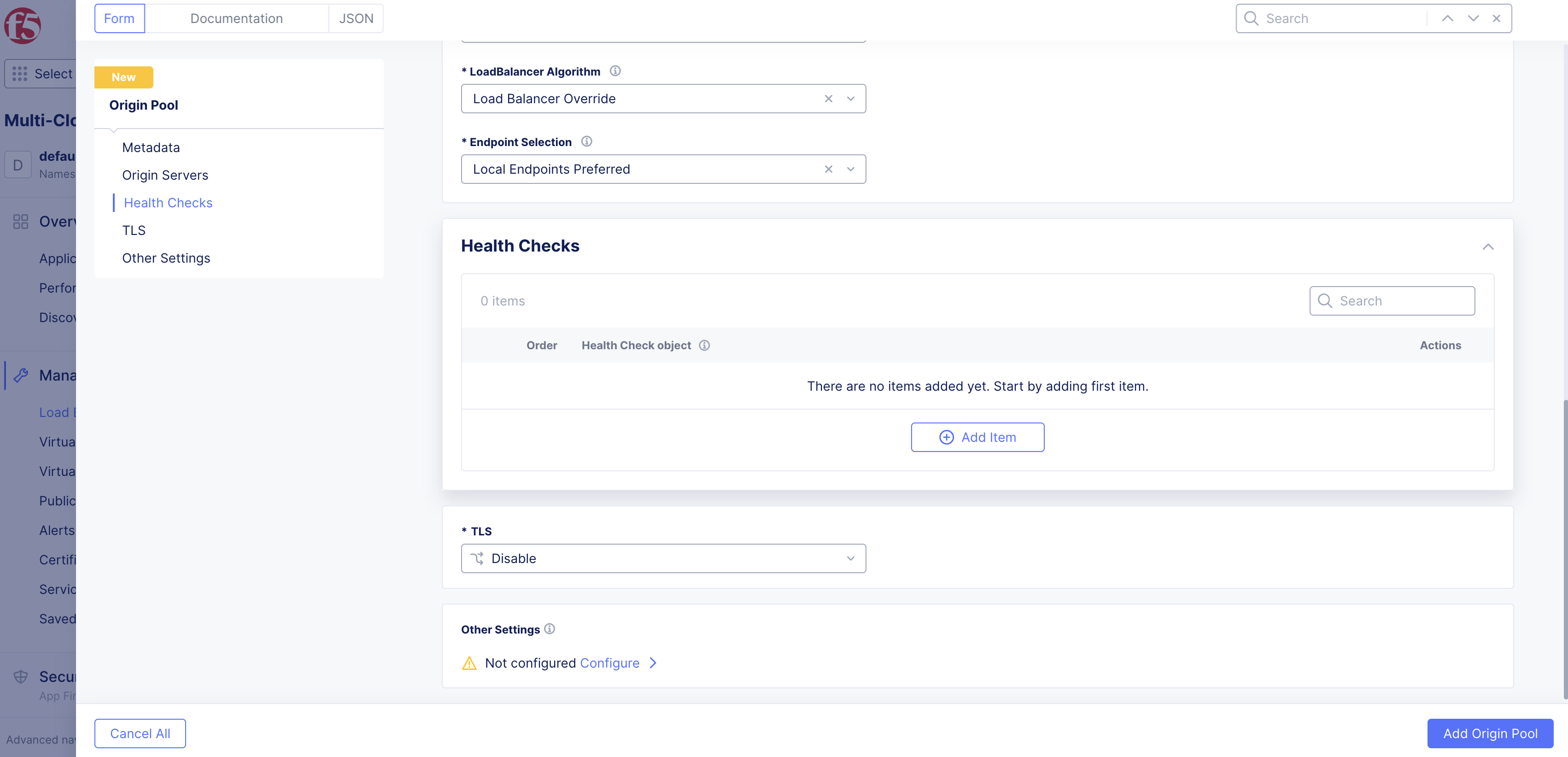 Figure: Configure Health Check